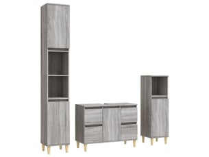 Ensemble de meubles de salle de bain 3 pcs sonoma gris cf63812