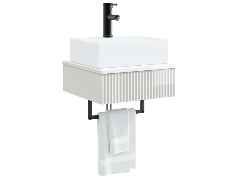  Basin de lavage mural, lavabo blanc brillant 40x41x39 cm  - Conforama C