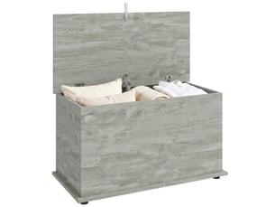 Coffre de rangement avec couvercle rabattable gris 80 x 40 x 45 cm