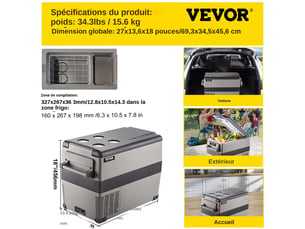 Refrigerateur 1 porte froid Ventilé (no frost): sans givre <strong>BLOSSOM</strong>  -  largeur 45.6 cm x hauteur 69.3 cm