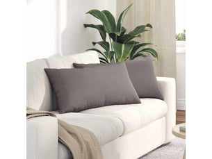 Lot de 2 coussins de canapé, coussins décoratifs tissu taupe 80 x 40 cm cf58968