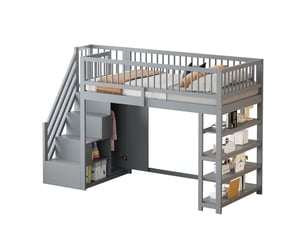 Lit mezzanine 90x200 cm HAVRYA   coloris gris