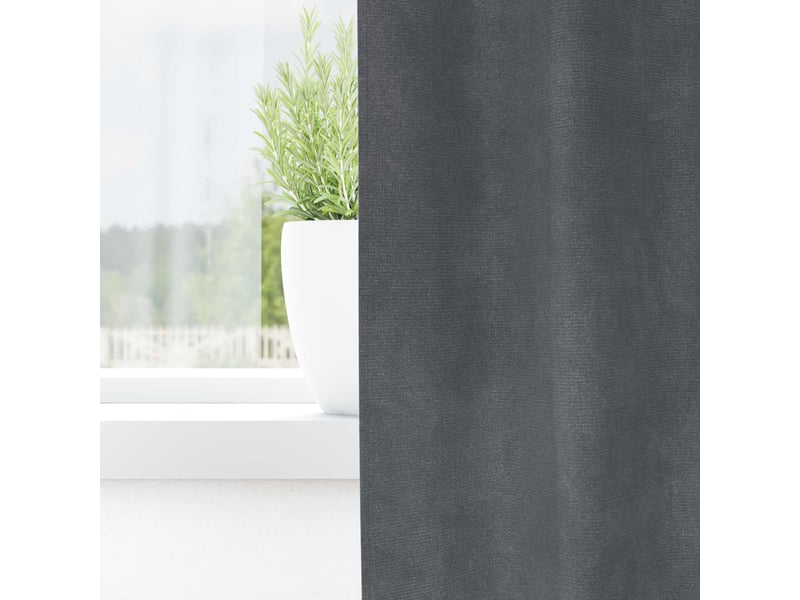  Lot de 2 rideaux, rideaux de fenêtre gris clair 140 x 175 cm velours cf44037  - Conforama C