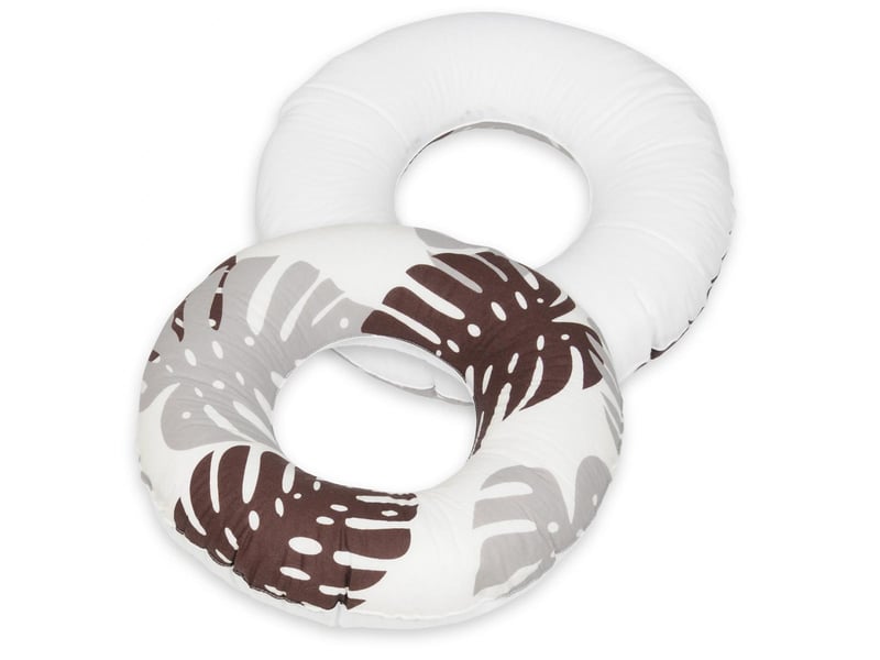  Coussin rond post natal feuilles grises et marrons  blanc 4200048.1 - Conforama A