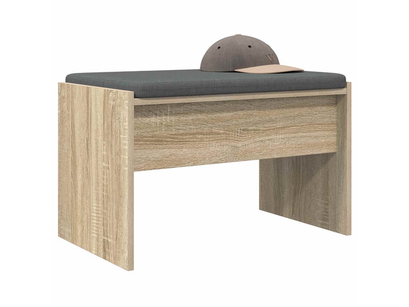  Banc d'entrée, banc interieur avec coussin chêne sonoma 63x38x40 cm  - Conforama C