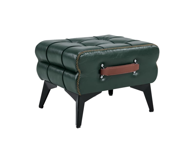 Pouf repose-pieds avec poignée et pieds en métal 43 x 33 x 30 cm vert W3498P459709 - Conforama A