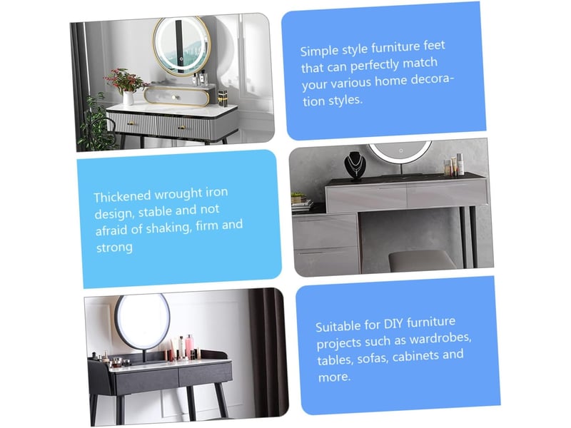  Meubles coniques métal noir pour table basse armoire chaise et commode solides et  - Conforama C