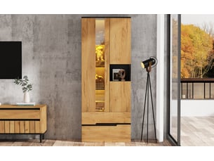 Vitrine coloris bicolore 2 étagère(s) <strong>BIQZUYA</strong> <strong></strong> - 70 cmx180 cm