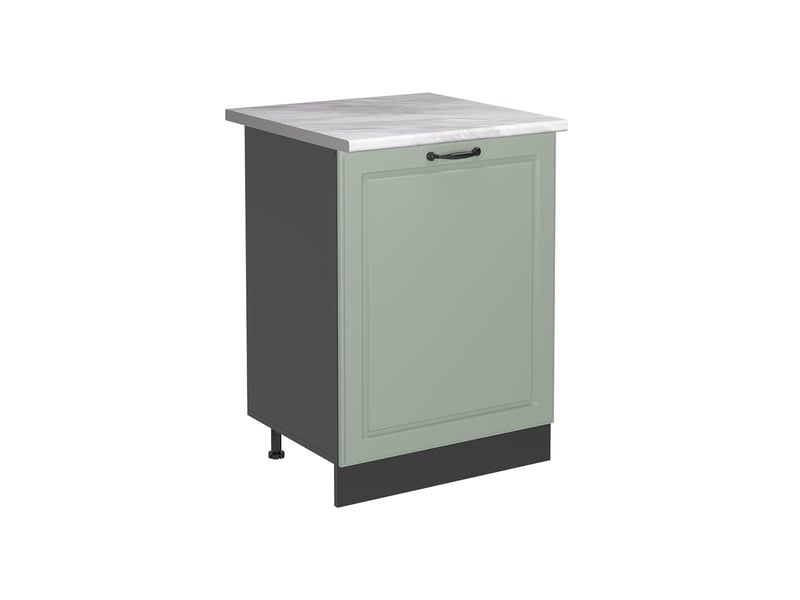  Vicco meuble bas de cuisine, mint campagneanthracite, 60cm avec 1 porte plan de travail marbre  - Conforama A