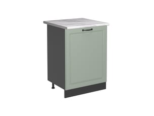 Vicco meuble bas de cuisine, mint campagneanthracite, 60cm avec 1 porte plan de travail marbre