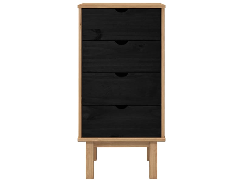  Commode, armoire à tiroirs bureau otta noir 45x39x90 cm bois de pin massif  - Conforama D