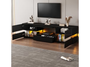 Meuble tv coloris noir 160 cm <strong>CHICFURN</strong> <strong></strong>