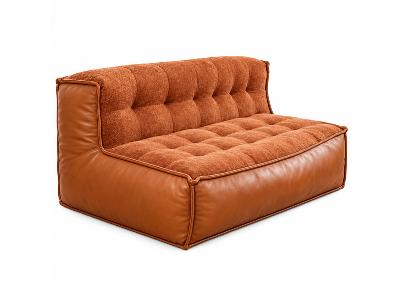  Canapé 2 places élégant avec dossier incurvé capitonné, design compact  - Conforama A