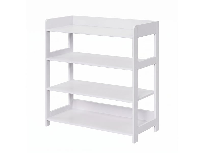  Étagère à chaussures 4 niveaux, meuble à chaussures avec plateau, meuble entrée, 63 x 30 x 66 cm, blanc  - Conforama A