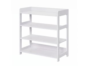 Étagère à chaussures 4 niveaux, meuble à chaussures avec plateau, meuble entrée, 63 x 30 x 66 cm, blanc