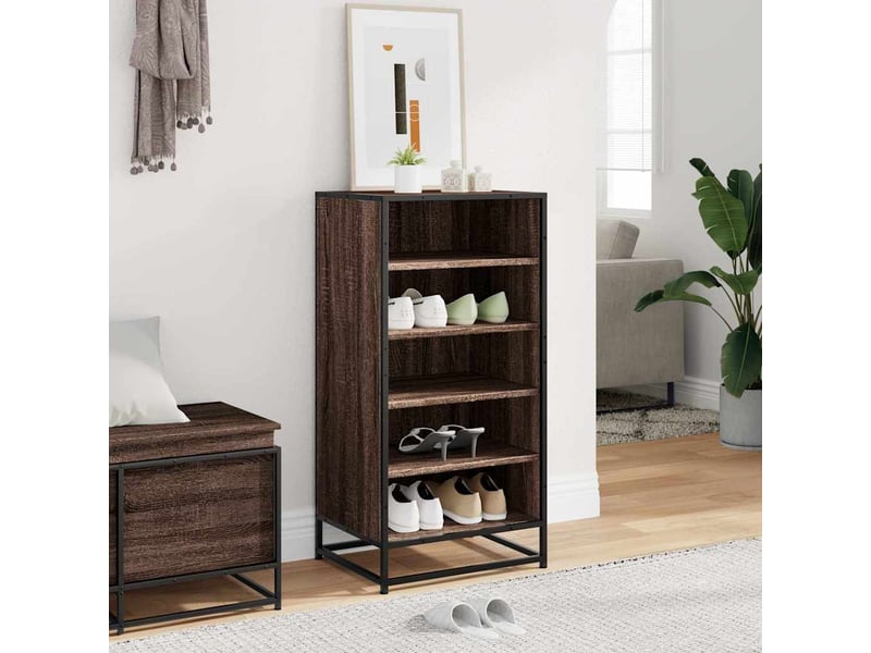  Étagère à chaussures chêne marron 48x38x97,5 cm bois ingénierie shl1230  - Conforama C