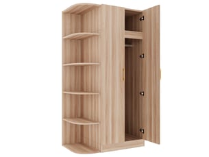 Armoire,90x55x170 cm,2 portes avec rangement,mdf,coloris bois naturel