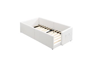 Lit simple 90x200 cm DESVIAE coloris blanc