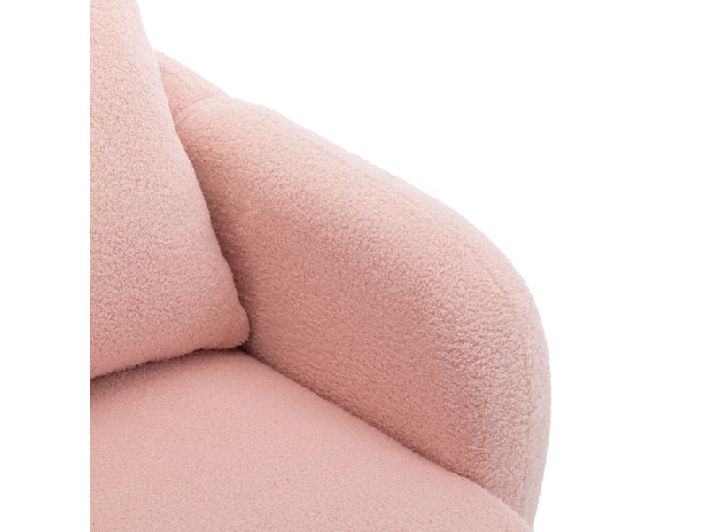  Fauteuil 1 place 71x72x71 cm avec coussin, structure en métal et bois, rose  - Conforama D