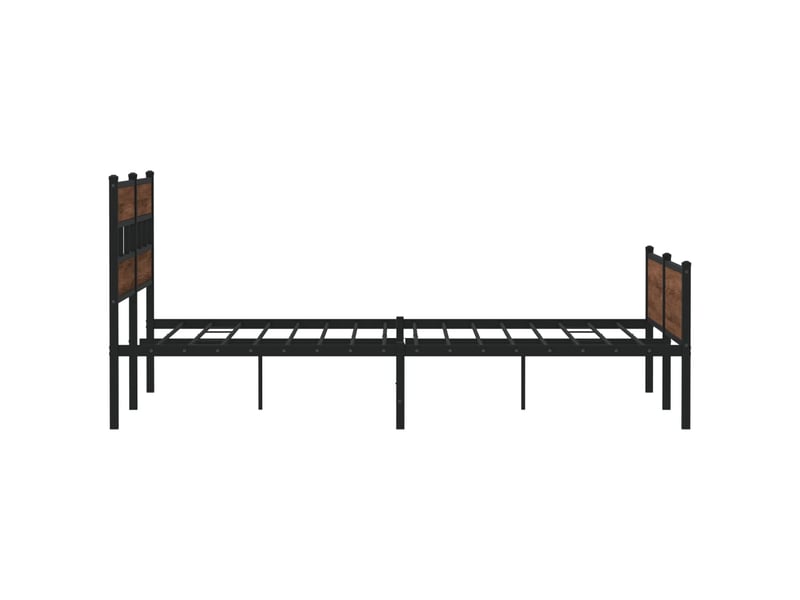  Lit double- lit adulte -  cadre de lit en métal sans matelas chêne marron 200x200 cm  - Conforama D