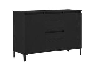 Buffet - bahut - meuble de rangement chêne noir 104 x 35 x 70 cm bois d'ingénierie