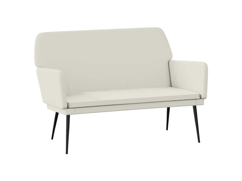  Banc chambre, banc de lit crème 108x79x79 cm velours shl27582  - Conforama A