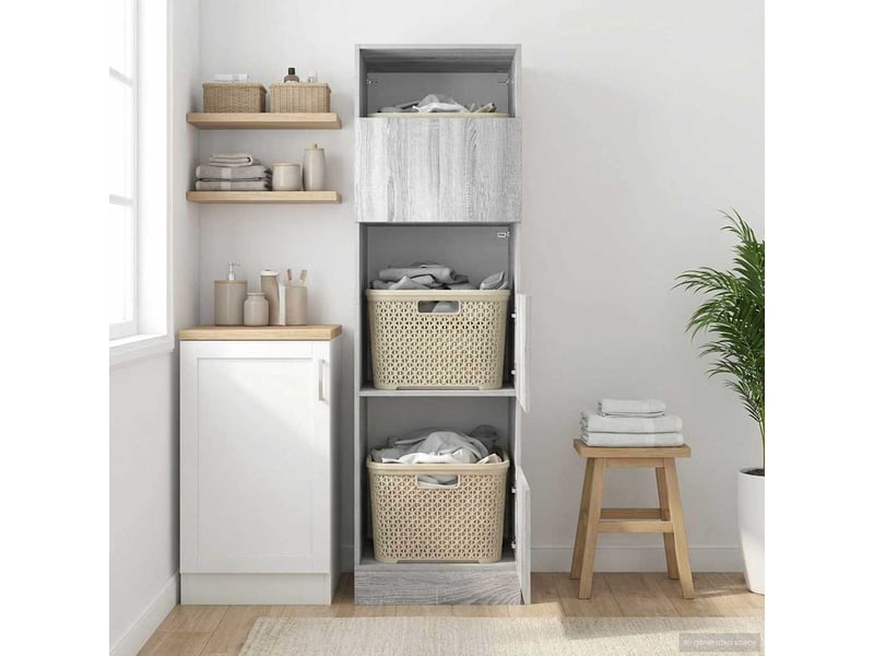  Armoire à laver gris sonoma 50x68x162 cm bois d'ingénierie  - Conforama B