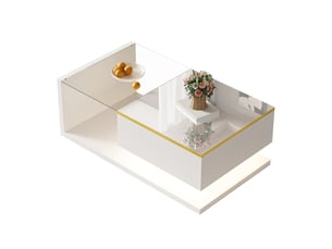 Table basse rectangulaire coloris blanc <strong>HAUSS SPOLE</strong> <strong></strong> - 50 cmx90 cm