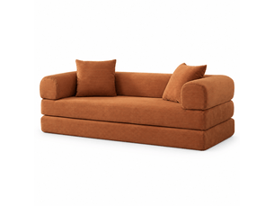 Canapé droit compressé convertible Fay Lum 2 places Velours rouge