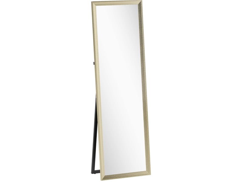  Miroir pleine longueur 160 x 50 cm doré, verre trempé, fixation murale ou pose libre, style chic précieux  - Conforama A