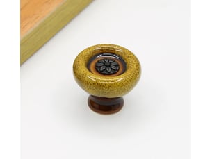 Ensemble de 4 boutons en céramique vintage, poignées rondes pour portes, meubles et tiroirs.