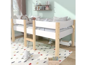 Lit simple 90x190 cm MEUBLIV coloris blanc