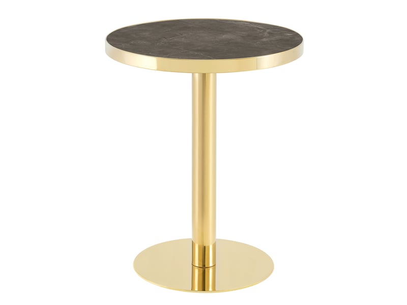 Table d'appoint ronde 60 x 60 cm en mdf gris et or - Conforama A