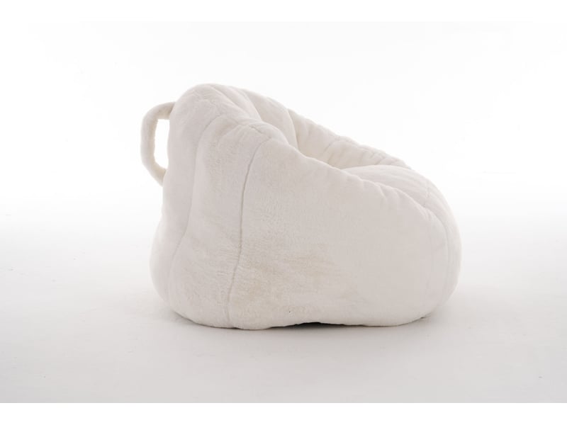  Pouf enfant en peluche douce avec dossier enveloppant, beige, polyester, 75 x 70 x 52 cm  - Conforama D