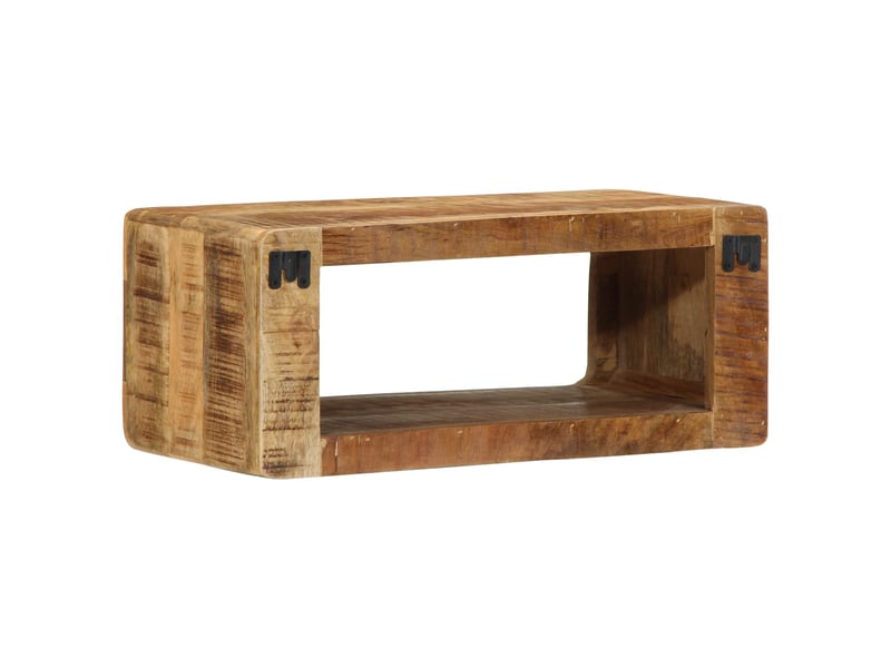 Meuble tv moderne rangement pratique 60 x 30 x 25 cm en bois de manguier massif marron 02_0058070  - Conforama D