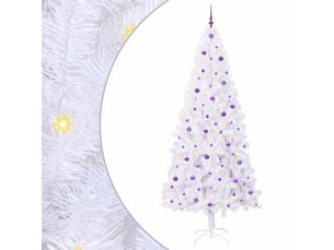 Sapin de noël artificiel, arbre de noël avec 300 led blanc 240 cm pvc et acier shl9212