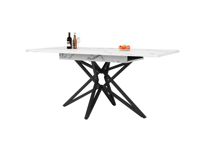  Table repas extensible 120160 cm avec 4 chaises effet marbre cravdom  - Conforama A