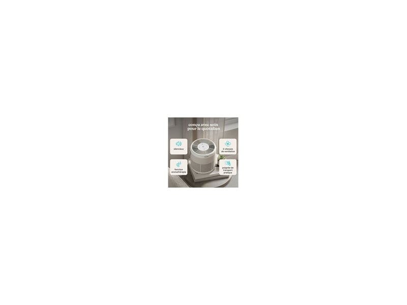  Purificateur d'air beige true hepa 3-en-1 charbon 42 m² 3 vitesses 8318921 - Conforama D