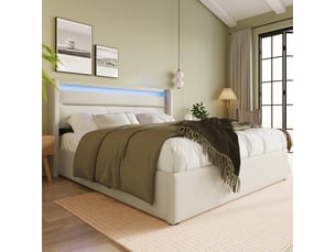 Lit coffre 160x200 cm VIVRYN coloris blanc