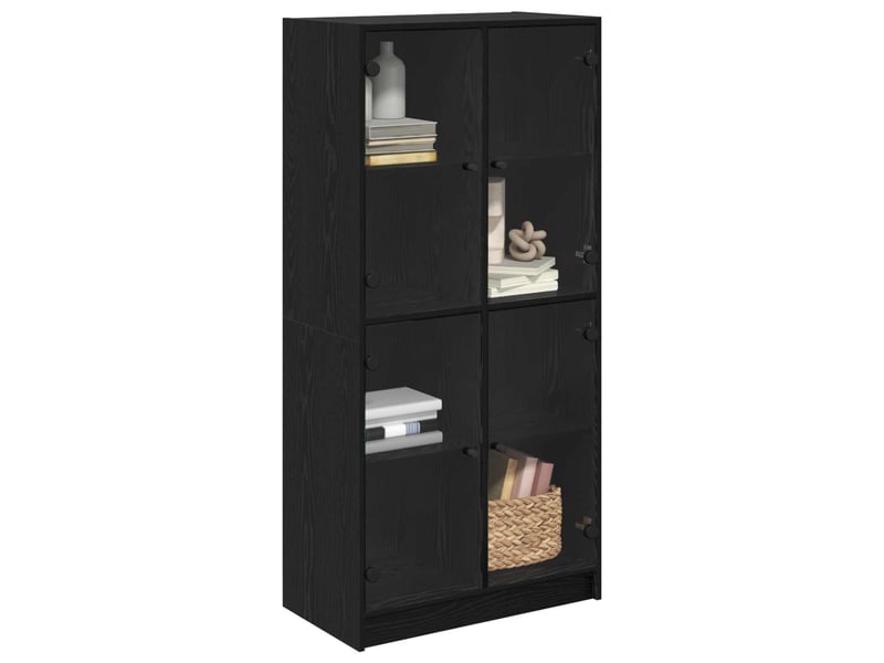  Buffet - haut armoire chêne noir 68 x 37 x 142 cm bois d'ingénierie  - Conforama C
