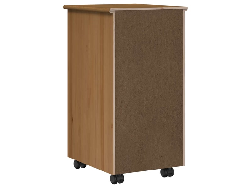  Caisson roulant de bureau, meuble de rangement 34 x 39 x 65,5 cm bois de pin massif  - Conforama E