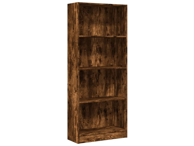  Bibliothèque, étagère de rangement chêne fumé 60x24x143 cm bois d'ingénierie  - Conforama A