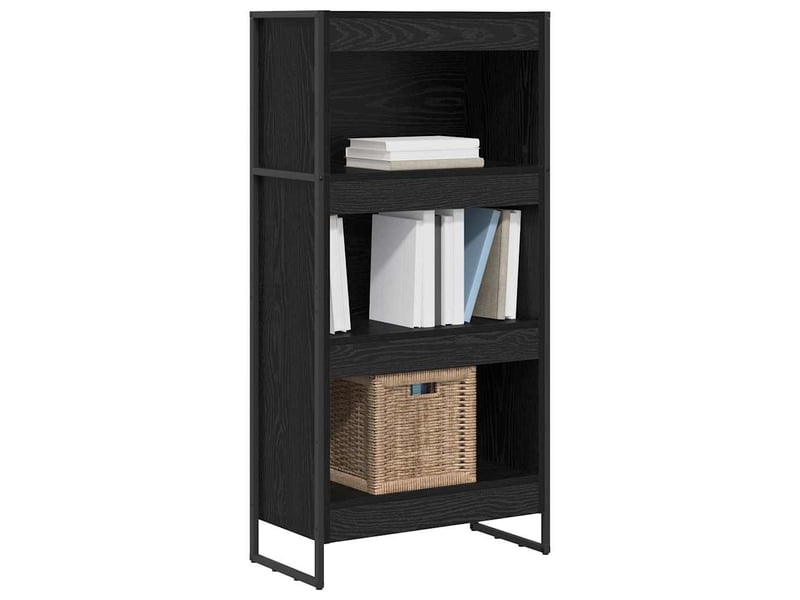  Bibliothèque, armoire à livres 60 x 30 x 121 cm bois d'ingénierie chêne noir  - Conforama C