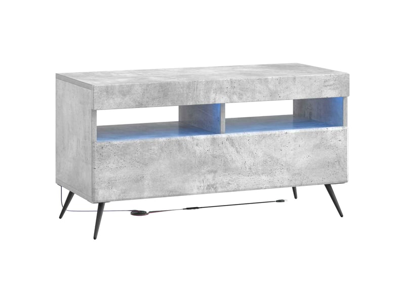  Meuble tv - banc tv - meuble de rangement led breda 3 pcs gris béton bois d'ingénierie  - Conforama E