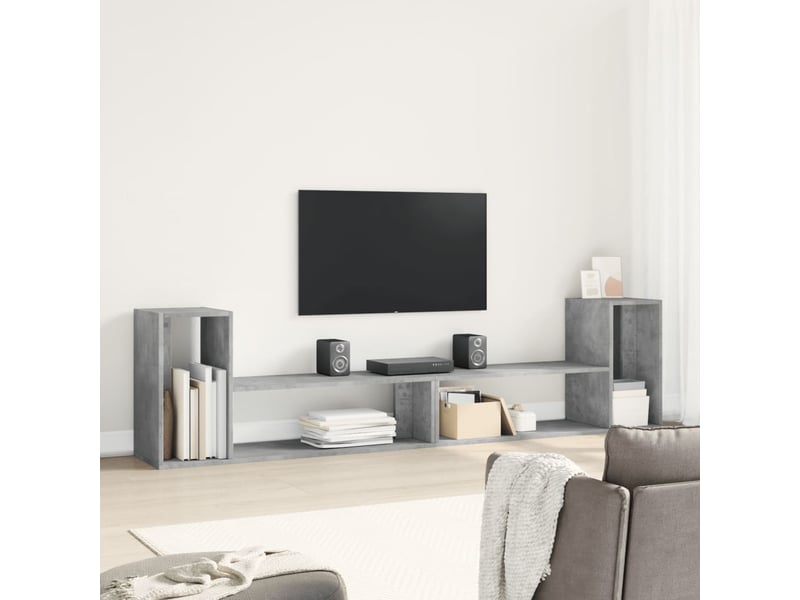  Meuble tv - banc tv - meuble de rangement gris béton  - Conforama C