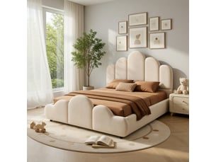 Lit 2 places 140x200 cm <strong></strong>  <strong></strong> coloris beige
