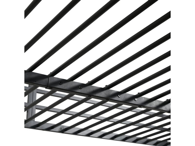 Lit mezzanine 120 × 200 cm, bureau et étagères intégrés, échelle intégrée à 4 marches, noir et effet noyer foncé - Conforama E