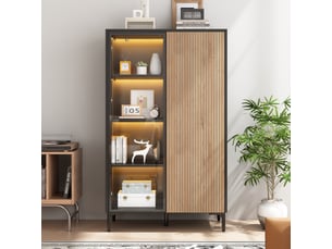 Vitrine coloris bicolore 8 étagère(s) <strong>KORFEE</strong> <strong></strong> - 45.2 cmx90 cm
