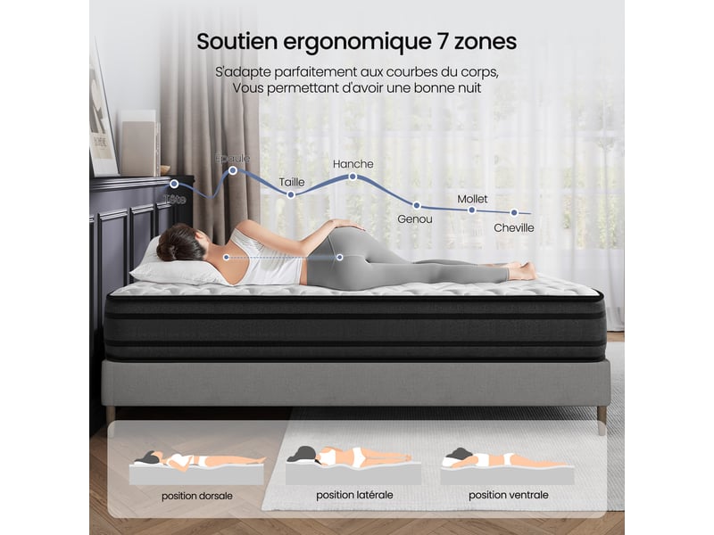  Matelas 75x180 cm inre, épaisseur 15 cm . Mousse haute résilience ,soutien ferme et confortable  - Conforama R