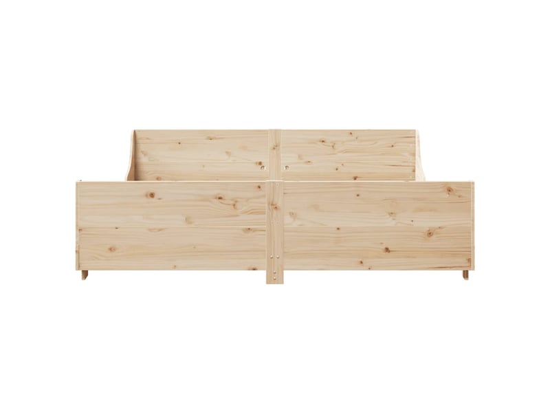  Lit double- lit adulte -  cadre de lit sans matelas 200x200 cm bois massif de pin  - Conforama C